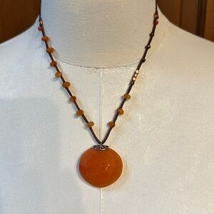 Silpada Orange Round Pendant Necklace